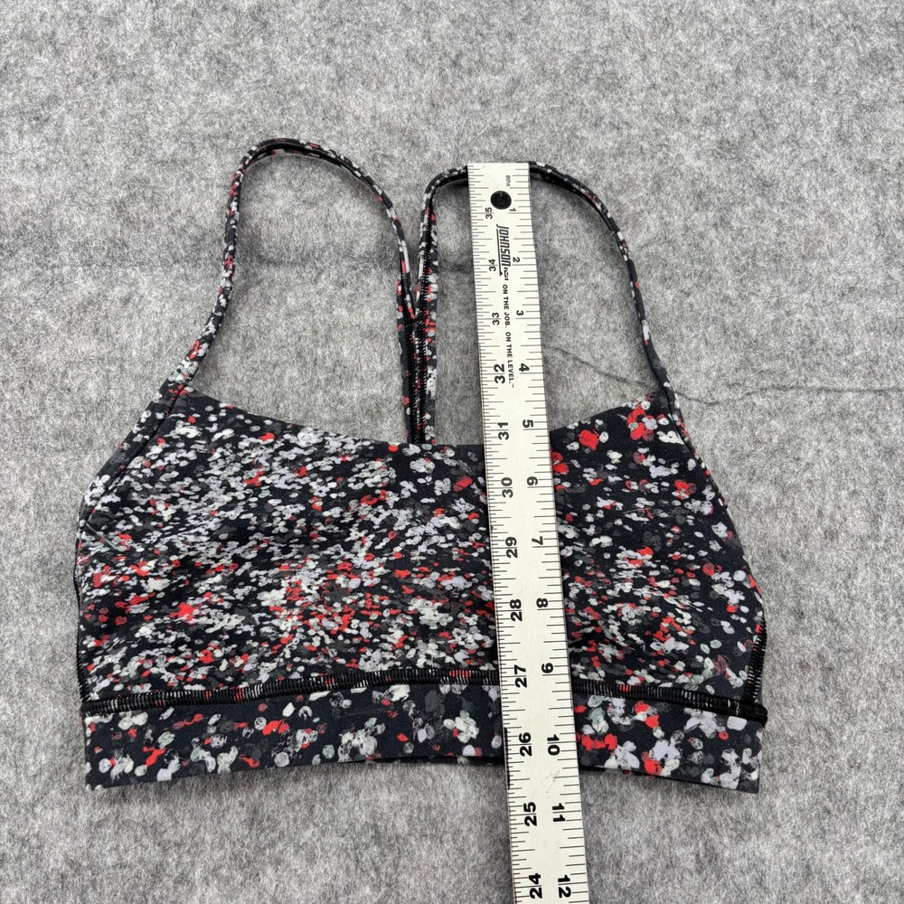 Lululemon Flow Y Bra Size 2 Confetti Print Black Red White Yoga Sports Bra - Picture 2 of 8